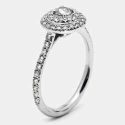 Pre Owned Tiffany & Co. Soleste Diamonds Platinum Ring Size 49