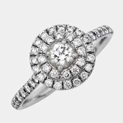 Pre Owned Tiffany & Co. Soleste Diamonds Platinum Ring Size 49