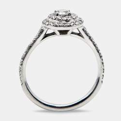 Pre Owned Tiffany & Co. Soleste Diamonds Platinum Ring Size 49