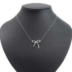 Pre Owned Tiffany & Co. Tiffany Bow Platinum Diamond Necklace