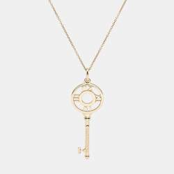 Pre Owned Tiffany & Co. Atlas Diamond 18k Rose Gold Pendant Necklace