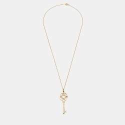 Pre Owned Tiffany & Co. Atlas Diamond 18k Rose Gold Pendant Necklace