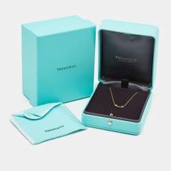 Pre Owned Tiffany & Co. T Smile Diamonds 18k Rose Gold Mini Model Necklace