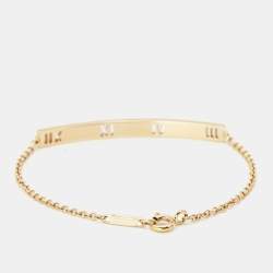 Pre Owned Tiffany & Co. Atlas Bar Pierced Diamonds 18k Rose Gold Bracelet