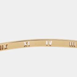 Pre Owned Tiffany & Co. Atlas Bar Pierced Diamonds 18k Rose Gold Bracelet