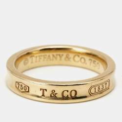 Tiffany & Co. Tiffany 1837 18k Yellow Gold Band Ring Size 54