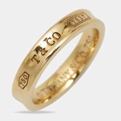 Tiffany & Co. Tiffany 1837 18k Yellow Gold Band Ring Size 54