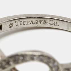 Pre Owned Tiffany & Co. Infinity Diamonds Platinum Ring Size 49
