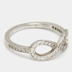 Pre Owned Tiffany & Co. Infinity Diamonds Platinum Ring Size 49
