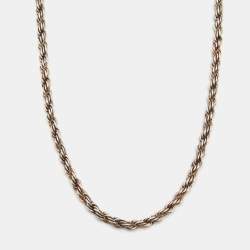 Pre Owned Tiffany & Co. Twisted Rope 18K Yellow Gold Silver Chain Necklace
