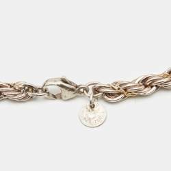 Pre Owned Tiffany & Co. Twisted Rope 18K Yellow Gold Silver Chain Necklace