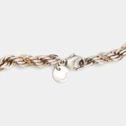 Pre Owned Tiffany & Co. Twisted Rope 18K Yellow Gold Silver Chain Necklace