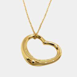 Pre Owned Tiffany & Co. Elsa Peretti Open Heart 18K Yellow Gold Necklace