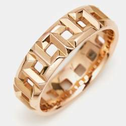 Pre Owned Tiffany & Co. Tiffany T True 18k Rose Gold Wide Band Ring Size 52