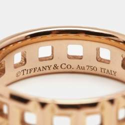 Pre Owned Tiffany & Co. Tiffany T True 18k Rose Gold Wide Band Ring Size 52