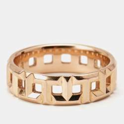 Pre Owned Tiffany & Co. Tiffany T True 18k Rose Gold Wide Band Ring Size 52