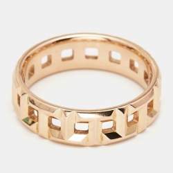 Pre Owned Tiffany & Co. Tiffany T True 18k Rose Gold Wide Band Ring Size 52