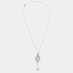 Tiffany & Co. 18K Diamond Atlas Pierced Key Necklace - 18K Yellow