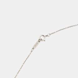 Pre Owned Tiffany & Co. Atlas Key Diamonds 18k White Gold Pendant Necklace