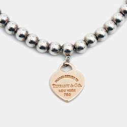 Tiffany & Co. Return to Tiffany Heart 18k Rose Gold Sterling Silver Bead Bracelet  
