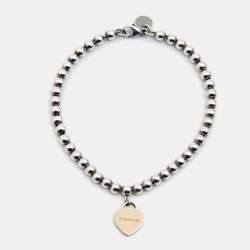 Tiffany & Co. Return to Tiffany Heart 18k Rose Gold Sterling Silver Bead Bracelet  