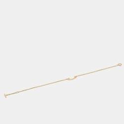 Pre Owned Tiffany & Co. Tiffany T Smile 18K Yellow Gold Mini Bracelet