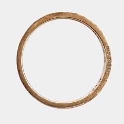 Pre Owned Tiffany & Co. Atlas Pierced Diamond 18k Rose Gold Band Ring Size 53