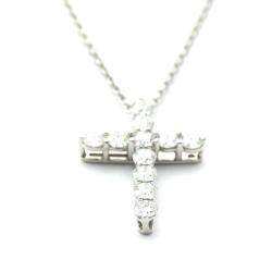 Pre Owned Tiffany & Co. Cross Small Platinum Diamond Necklace