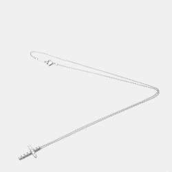 Pre Owned Tiffany & Co. Cross Small Platinum Diamond Necklace
