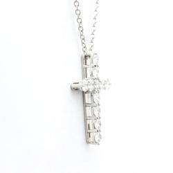 Pre Owned Tiffany & Co. Cross Small Platinum Diamond Necklace