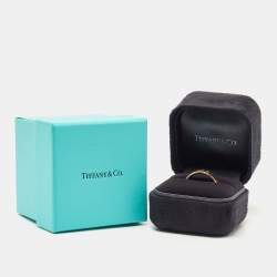 Pre Owned Tiffany & Co. Return To Tiffany Diamond 18k Rose Gold Ring Size 53 