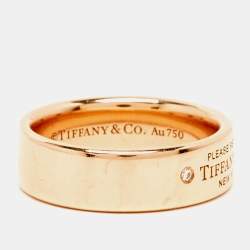 Pre Owned Tiffany & Co. Return To Tiffany Diamond 18k Rose Gold Ring Size 53 