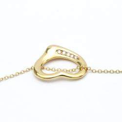 Pre Owned Tiffany & Co. Elsa Peretti Open Heart 18K Yellow Gold Diamond Necklace
