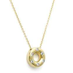 Pre Owned Tiffany & Co. Etoile Circle 18K Yellow Gold Platinum Diamond Necklace
