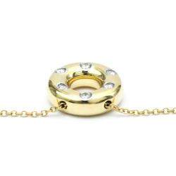 Pre Owned Tiffany & Co. Etoile Circle 18K Yellow Gold Platinum Diamond Necklace