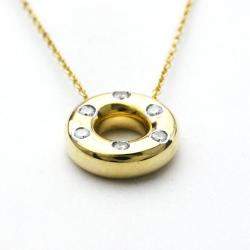 Pre Owned Tiffany & Co. Etoile Circle 18K Yellow Gold Platinum Diamond Necklace