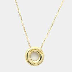 Pre Owned Tiffany & Co. Etoile Circle 18K Yellow Gold Platinum Diamond Necklace