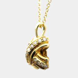 Pre Owned Tiffany & Co. Signature X 18K Yellow Gold Diamond Necklace