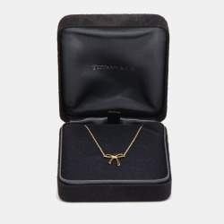 Pre Owned Tiffany & Co. Tiffany Bow 18k Yellow Gold Chain Necklace