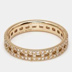 Pre Owned Tiffany & Co. Tiffany T True Diamonds 18k Rose Gold Narrow Ring Size 51
