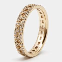 Pre Owned Tiffany & Co. Tiffany T True Diamonds 18k Rose Gold Narrow Ring Size 51
