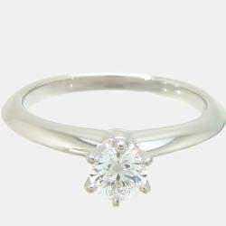 Tiffany & Co. Tiffany Setting Platinum Diamond Ring EU 45