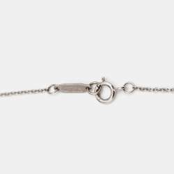 Pre Owned Tiffany & Co. Heart Lock Diamonds 18k White Gold Pendant Necklace