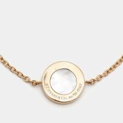 Tiffany & Co.Tiffany T Circle Mother of Pearl Diamonds 18k Rose Gold Bracelet