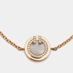 Tiffany & Co.Tiffany T Circle Mother of Pearl Diamonds 18k Rose Gold Bracelet