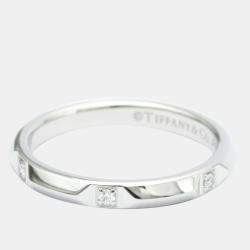 Pre Owned Tiffany & Co. Tiffany True Platinum Diamond Ring EU 54.5