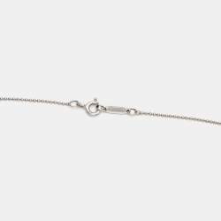 Pre Owned Tiffany & Co. Crown Mini Key Diamonds 18k White Gold Pendant Necklace