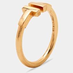 Pre Owned Tiffany & Co. Tiffany T 18k Rose Gold Ring Size 52