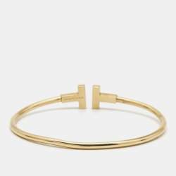Pre Owned Tiffany & Co. Tiffany T Wire 18k Yellow Gold Bracelet