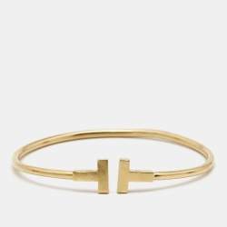Pre Owned Tiffany & Co. Tiffany T Wire 18k Yellow Gold Bracelet